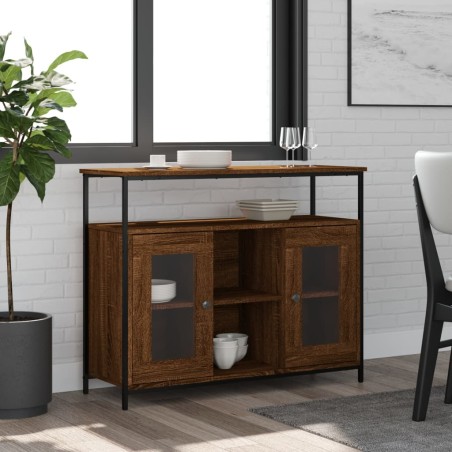 vidaXL Aparador de madera de ingeniería roble marrón 100x35x80 cm