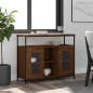 vidaXL Aparador de madera de ingeniería roble marrón 100x35x80 cm vidaXL Aparador de madera de ingeniería roble marrón 100x35x80 cm