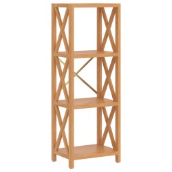 vidaXL Estantería de 4 niveles madera maciza de roble 40x30x112 cm