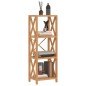 vidaXL Estantería de 4 niveles madera maciza de roble 40x30x112 cm