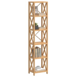 vidaXL Estantería de 6 niveles madera maciza de roble 40x30x181 cm