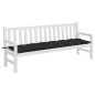 vidaXL Cojín para banco de jardín tela a cuadros negro 200x50x7 cm vidaXL Cojín para banco de jardín tela a cuadros negro 200x50x7 cm