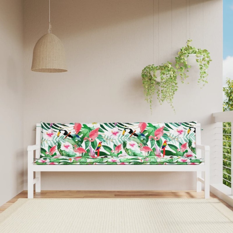 vidaXL Cojines para banco de jardín 2 uds tela multicolor 200x50x7 cm vidaXL Cojines para banco de jardín 2 uds tela multicolor 200x50x7 cm