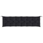 vidaXL Cojín para banco de jardín tela a cuadros negro 200x50x7 cm vidaXL Cojín para banco de jardín tela a cuadros negro 200x50x7 cm
