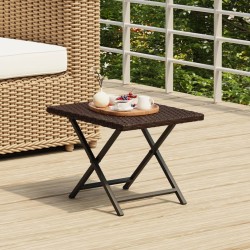 vidaXL Mesa plegable ratán sintético marrón 45x35x32 cm