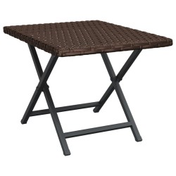 vidaXL Mesa plegable ratán sintético marrón 45x35x32 cm