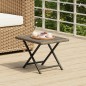 vidaXL Mesa plegable ratán sintético gris 45x35x32 cm vidaXL Mesa plegable ratán sintético gris 45x35x32 cm
