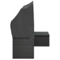 vidaXL Sofá jardin 3 plazas con toldo y taburete ratán sintético negro vidaXL Sofá jardin 3 plazas con toldo y taburete ratán sintético negro