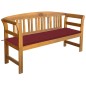 vidaXL Banco de jardín con cojín madera maciza de acacia 157 cm vidaXL Banco de jardín con cojín madera maciza de acacia 157 cm