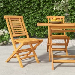 vidaXL Sillas de jardín plegables 2 uds madera maciza teca 47x63x90cm