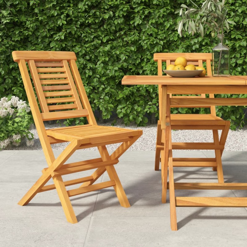 vidaXL Sillas de jardín plegables 2 uds madera maciza teca 47x63x90cm vidaXL Sillas de jardín plegables 2 uds madera maciza teca 47x63x90cm