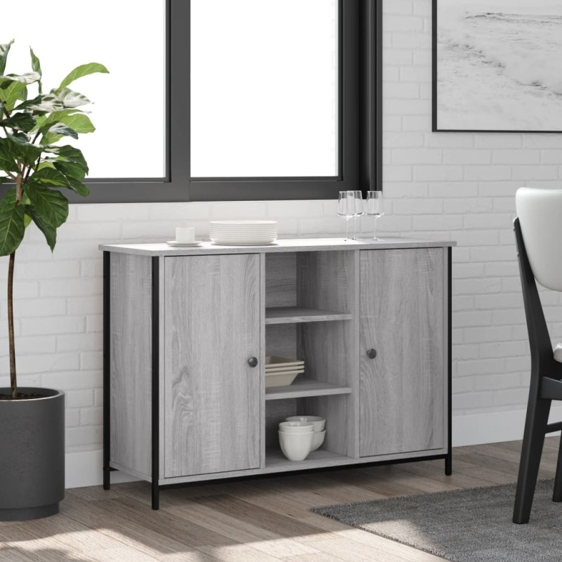 vidaXL Aparador de madera de ingeniería gris Sonoma 100x35x70 cm vidaXL Aparador de madera de ingeniería gris Sonoma 100x35x70 cm