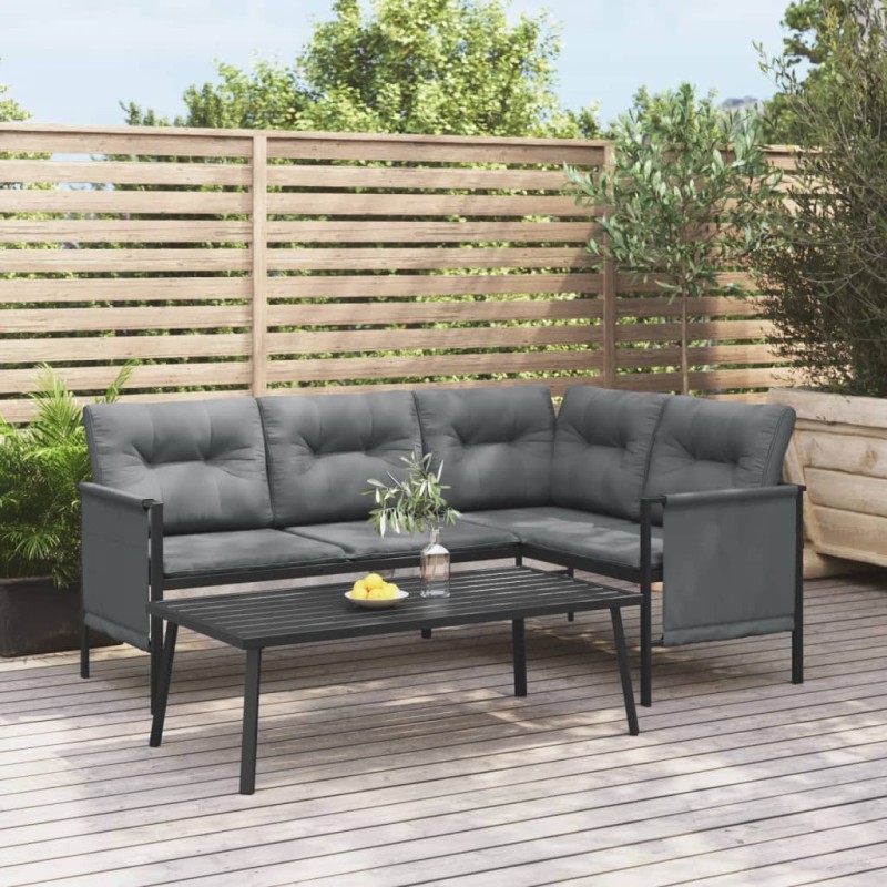 vidaXL Mesa de centro para jardín acero gris antracita 110x55x35 cm vidaXL Mesa de centro para jardín acero gris antracita 110x55x35 cm