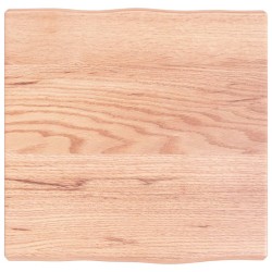 vidaXL Tablero mesa madera tratada borde natural marrón 40x40x(2-4) cm