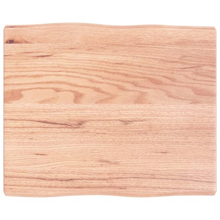vidaXL Tablero mesa madera tratada borde natural marrón 60x50x(2-4) cm