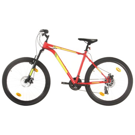 vidaXL Bicicleta de montaña 21 velocidad 27,5 pulgadas rueda 42cm rojo