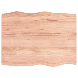 vidaXL Tablero mesa madera tratada borde natural marrón 80x60x(2-6) cm
