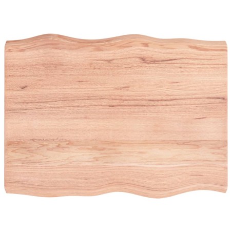 vidaXL Tablero mesa madera tratada borde natural marrón 80x60x(2-6) cm
