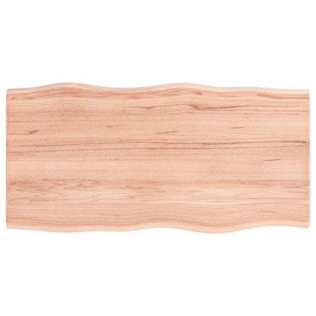 vidaXL Tablero mesa madera tratada roble borde natural 100x50x2 cm