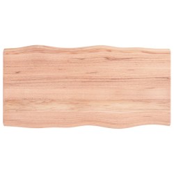 vidaXL Tablero mesa madera tratada borde natural marrón 100x50x(2-6)cm