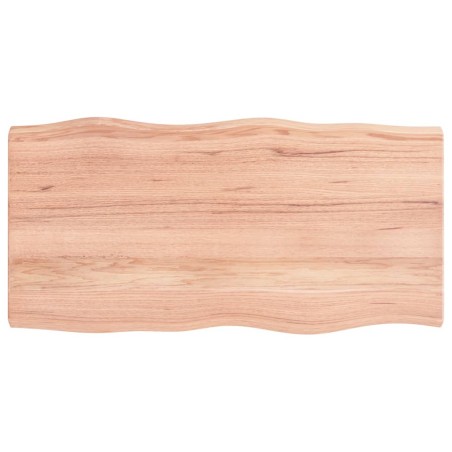 vidaXL Tablero mesa madera tratada borde natural marrón 100x50x(2-6)cm