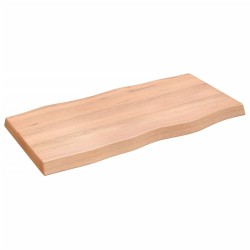 vidaXL Tablero mesa madera tratada borde natural marrón 100x50x(2-6)cm