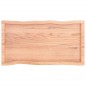 vidaXL Tablero mesa madera tratada borde natural marrón 100x50x(2-6)cm