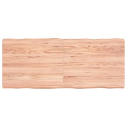 vidaXL Tablero mesa madera tratada borde natural marrón 120x50x(2-6)cm