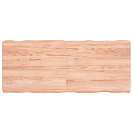 vidaXL Tablero mesa madera tratada borde natural marrón 120x50x(2-6)cm