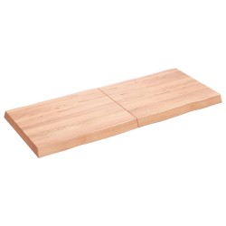 vidaXL Tablero mesa madera tratada borde natural marrón 120x50x(2-6)cm