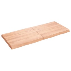 vidaXL Tablero mesa madera tratada borde natural marrón 140x60x(2-6)cm