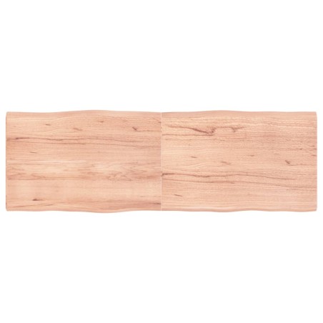 vidaXL Tablero mesa madera tratada borde natural marrón 180x60x(2-4)cm