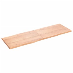 vidaXL Tablero mesa madera tratada borde natural marrón 180x60x(2-4)cm