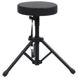 vidaXL Taburete de tambor ajustable redondo negro