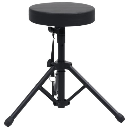 vidaXL Taburete de tambor ajustable redondo negro