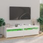vidaXL Muebles de TV con luces LED 2 unidades blanco 75x35x40 cm vidaXL Muebles de TV con luces LED 2 unidades blanco 75x35x40 cm