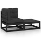 vidaXL Set de muebles de jardín 2 pzas con cojines madera pino negro vidaXL Set de muebles de jardín 2 pzas con cojines madera pino negro