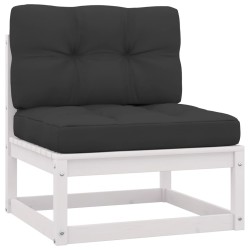 vidaXL Set de muebles de jardín 2 pzas con cojines madera pino blanco