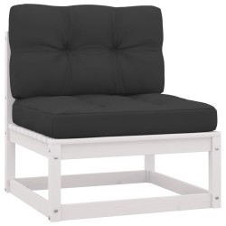 vidaXL Set de muebles de jardín 2 pzas con cojines madera pino blanco
