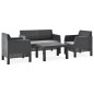 vidaXL Set de muebles jardín 4 piezas cojines PP ratán gris antracita vidaXL Set de muebles jardín 4 piezas cojines PP ratán gris antracita