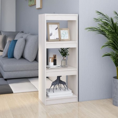 vidaXL Estantería/divisor espacios madera pino blanco 40x30x103,5 cm