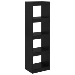 vidaXL Estantería/divisor de espacios pino macizo negro 40x30x135,5 cm