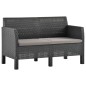 vidaXL Set de muebles jardín 4 piezas cojines PP ratán gris antracita vidaXL Set de muebles jardín 4 piezas cojines PP ratán gris antracita