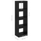 vidaXL Estantería/divisor de espacios pino macizo negro 40x30x135,5 cm