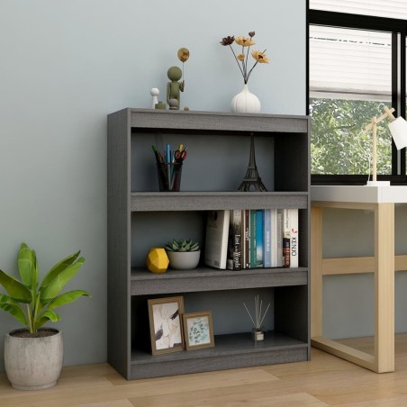 vidaXL Estantería divisor de espacios madera pino gris 100x30x103 cm