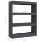 vidaXL Estantería divisor de espacios madera pino gris 100x30x103 cm vidaXL Estantería divisor de espacios madera pino gris 100x30x103 cm
