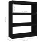 vidaXL Estantería divisor de espacios madera pino negro 100x30x103 cm vidaXL Estantería divisor de espacios madera pino negro 100x30x103 cm