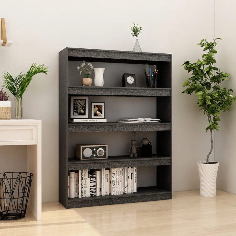 vidaXL Estantería divisor de espacios madera pino gris 100x30x135,5cm