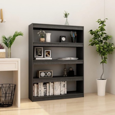 vidaXL Estantería divisor de espacios madera pino gris 100x30x135,5cm