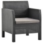 vidaXL Set de muebles jardín 4 piezas cojines PP ratán gris antracita vidaXL Set de muebles jardín 4 piezas cojines PP ratán gris antracita